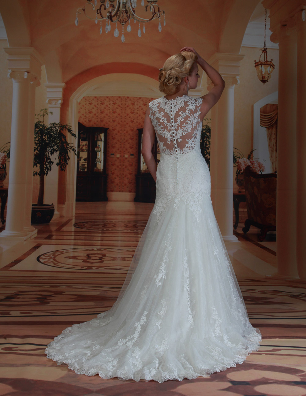 Wedding Dress Style VE8174 back view - Venus Bridal